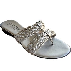 Italian Shoemakers Silver Braided Sandals